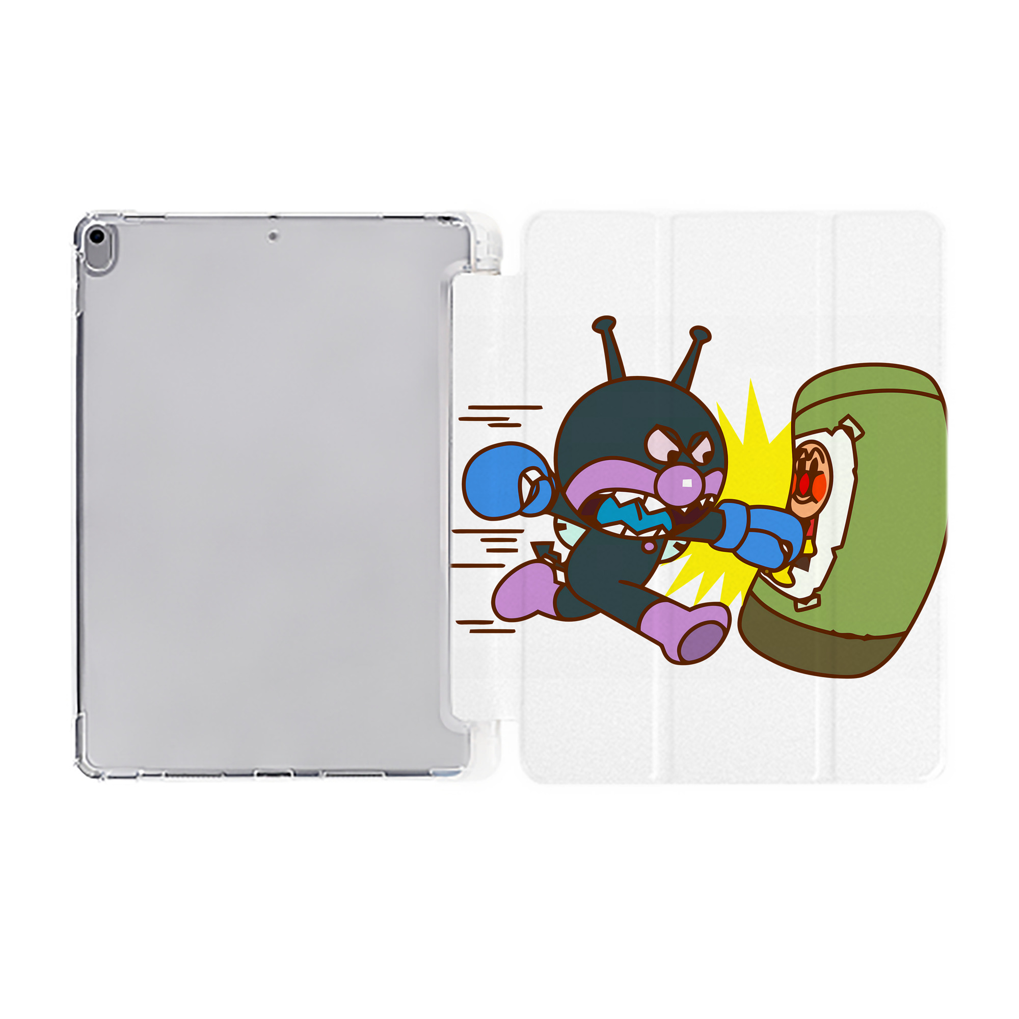 （画像用） アンパンマン Anpanman IPad ケース ペン収納付き 三つ折りスタンド PUレザー×シリコン 対応機種9.5/10.5/10.9インチ
